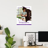 Paars Edgy Abstract Torn Foto Afstuderen Poster (Thuiskantoor)