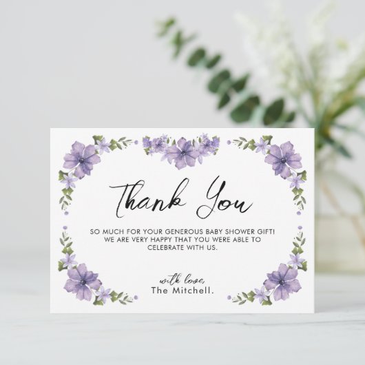 Paars een beetje wilde bloem is onderweg, bedankt (Staand voorkant)