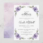 Paars een beetje wilde bloem is onderweg het scrip kaart (Voorkant / Achterkant)