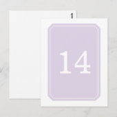 Paars eenvoudig elegant Briefkaart van het Aantal  (Voorkant / Achterkant)