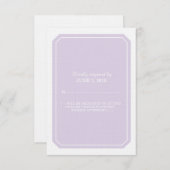 Paars Eenvoudig Elegant Response Kaart (Voorkant / Achterkant)