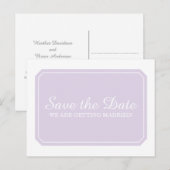 Paars eenvoudig Elegant sparen het Briefkaart van (Voorkant / Achterkant)