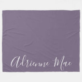 Paars Eenvoudig gepersonaliseerd Fleece Deken (Voorkant (Horizontaal))