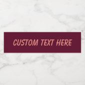 Paars eenvoudig minimalistisch waterfles etiket (Enkel label)