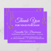 Paars Eenvoudig Schone Heart Gold Hartelijk dank (Voorkant / Achterkant)