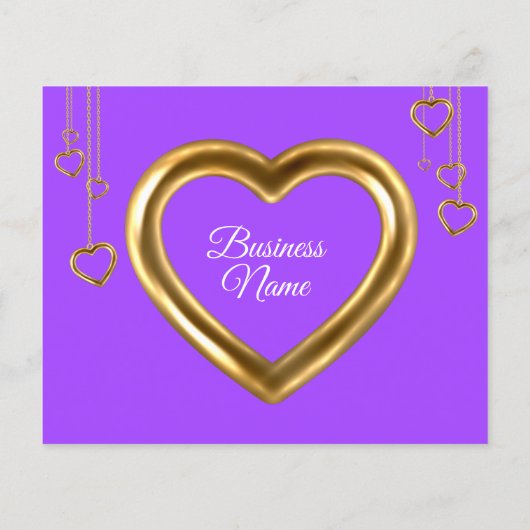 Paars Eenvoudig Schone Heart Gold Hartelijk dank (Achterkant)