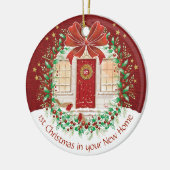 Paar's eerste kerst nieuw startpunt, 2 robots keramisch ornament (Links)