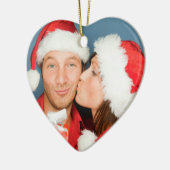 Paar's eerste kerstfoto-versiering keramisch ornament (Links)