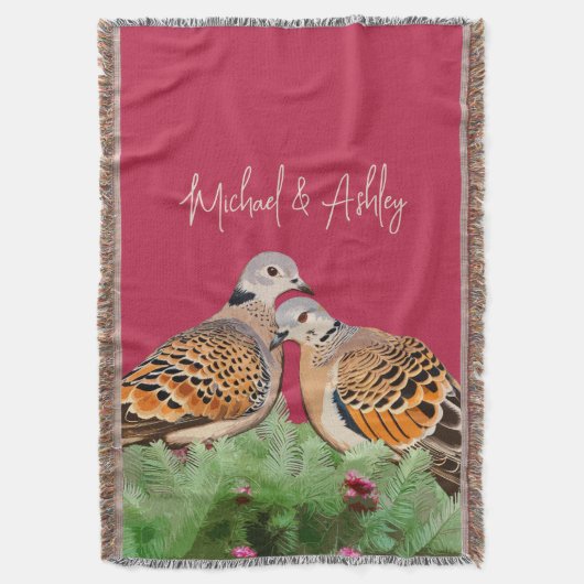 Paar's eerste Kerstmis 2 Turtle Doves Samen Deken (Voorkant Verticaal)