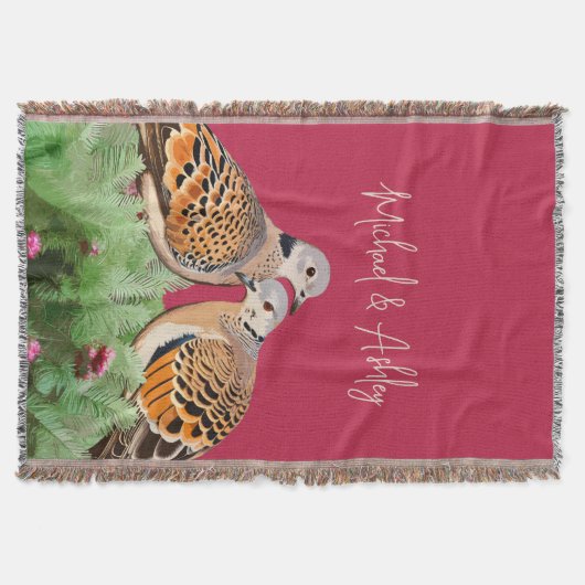 Paar's eerste Kerstmis 2 Turtle Doves Samen Deken (Voorkant)