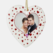 Paar's eerste Valentijnsdag Fotoversiering Keramisch Ornament (Rechts)