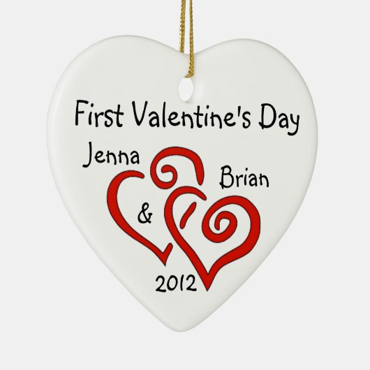 Paar's eerste Valentijnsdag Ornament (Rechts)