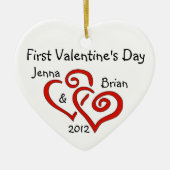 Paar's eerste Valentijnsdag Ornament (Voorkant)