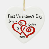 Paar's eerste Valentijnsdag Ornament (Achterkant)