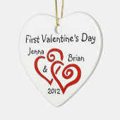 Paar's eerste Valentijnsdag Ornament (Links)