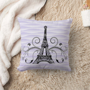Paars Eiffel Towel Vlaams Sierkussen