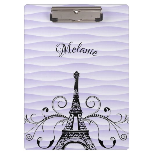 Paars Eiffeltoren Vlaams klembord (Voorkant)