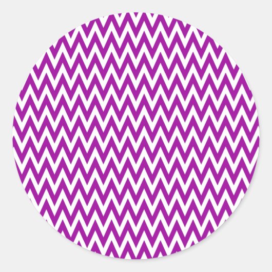 Paars Elegant Chevron Design Ronde Sticker (Voorkant)