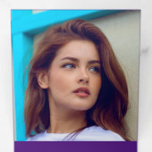 Paars Elegant Classy 8 Foto Afstuderen Drieluik Aankondiging (Binnenzijde eerst)