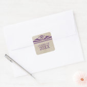 Paars Elegant Deco Afstuderen Stickers (Envelop)