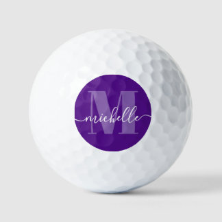 Paars Elegant modern monogram Golfballen