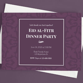Paars Elegant Patroon Eid al-Fitr Kaart