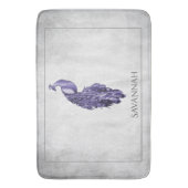 Paars Elegant Peacock - Gepersonaliseerd Bath Mat (Voorkant Verticaal)