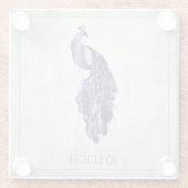 Paars Elegant Peacock Gepersonaliseerd glas Onderz Glazen Onderzetter (Achterkant)