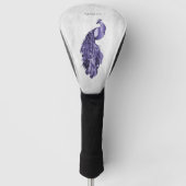 Paars Elegant Peacock Golf Head Hoesje Golfheadcover (Voorkant)