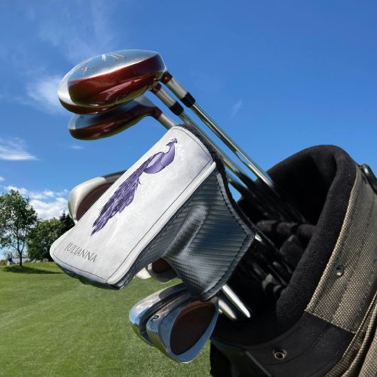 Paars Elegant Peacock Golf Head Hoesje Golfheadcover