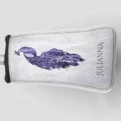 Paars Elegant Peacock Golf Head Hoesje Golfheadcover (Voorkant)