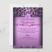 Paars Elegant Roos Bachelorette Party Invite Kaart (Voorkant)