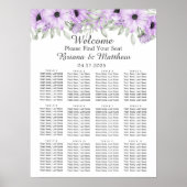 Paars Elegant Waterverf Floral Wedding Poster (Voorkant)