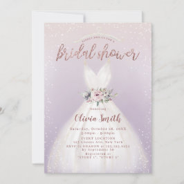 Paars Elegant Wedding Dress Vrijgezellenfeest Invi Kaart