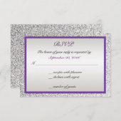 Paars - Elegante Glitter Bruiloft RSVP (Voorkant / Achterkant)