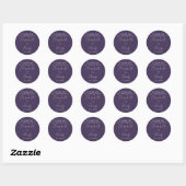 Paars Elegeant Script Trouw Bedankt Ronde Sticker (Vel)