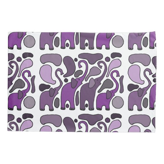 Paars Elephant Abstract Pillow Hoesje Kussensloop (Achterkant)