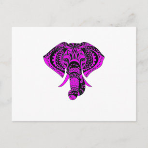 Paars Elephant Animal Briefkaart