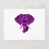 Paars Elephant Animal Briefkaart (Voorkant)
