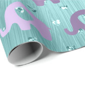 Paars Elephant Baby shower Princess Heart Cadeaupapier (Rol Hoek)