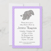 Paars Elephant Polka Dots Baby shower Kaart (Voorkant)