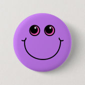 Paars Emoji Face glimlachen Ronde Button 5,7 Cm (Voorkant)