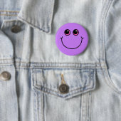 Paars Emoji Face glimlachen Ronde Button 5,7 Cm (In situ)