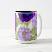 Paars en Aqua Coffee Mok (Voorkant rechts)