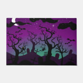 Paars en aqua haunted graveyard Halloween Deurmat (Voorkant)