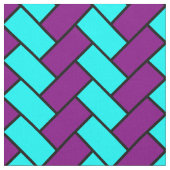 Paars en Aqua Herringbone Stof (Close Up)