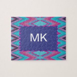 Paars en Aqua Stammen Legpuzzel