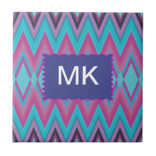 Paars en Aqua Stammen Tegeltje