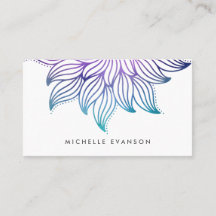 Paars en Aqua Waterverf Gradiënt Floral Mandala