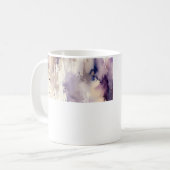 Paars en beige abstract waterverf koffiemok (Voorkant links)